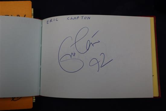 Autograph albums, mainly contemporary musicians to include Elton John, Eric Clapton, members of Pulp, etc.